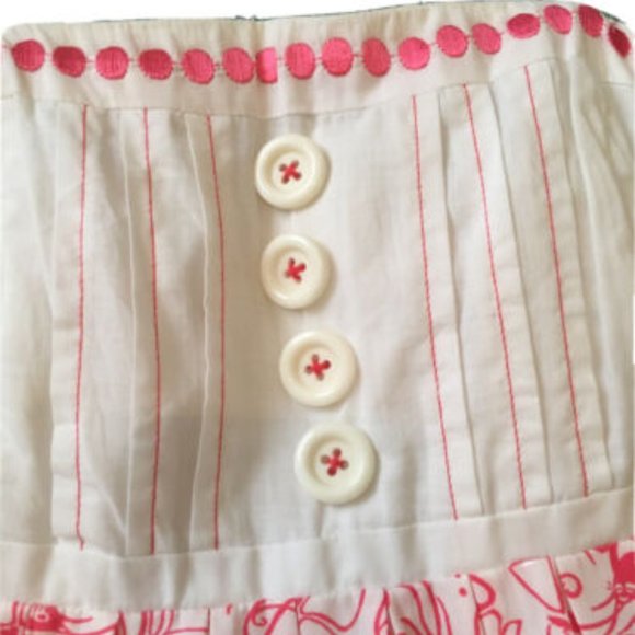 Lilly Pulitzer Size 0 Strapless White and Pink Crawfish Dress - Picture 4 of 8